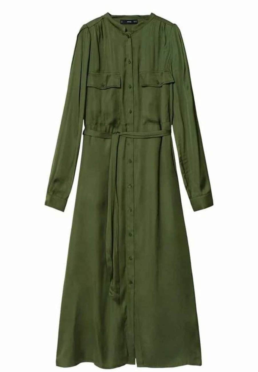 Clothing * | Mango Dominic Shirt Dress Kaki