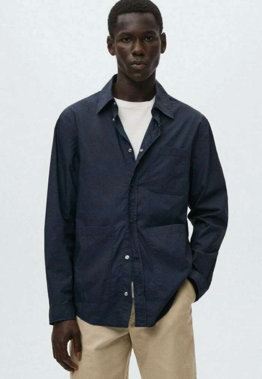 Clothing * | Mango Ona Shirt Bleu Marine Fonce