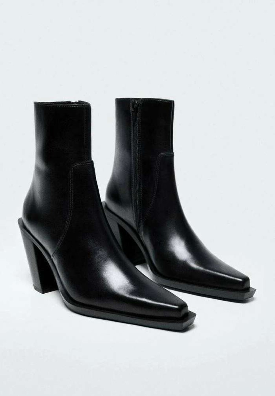 Shoe * | Mango Sunshine Classic Ankle Boots Schwarz