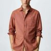 Clothing * | Mango Shirt Naranja Tostado