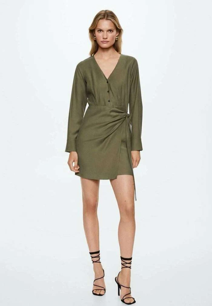 Clothing * | Mango Piki Shirt Dress Kaki