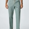 Clothing * | Mango Flak Trousers Light Green