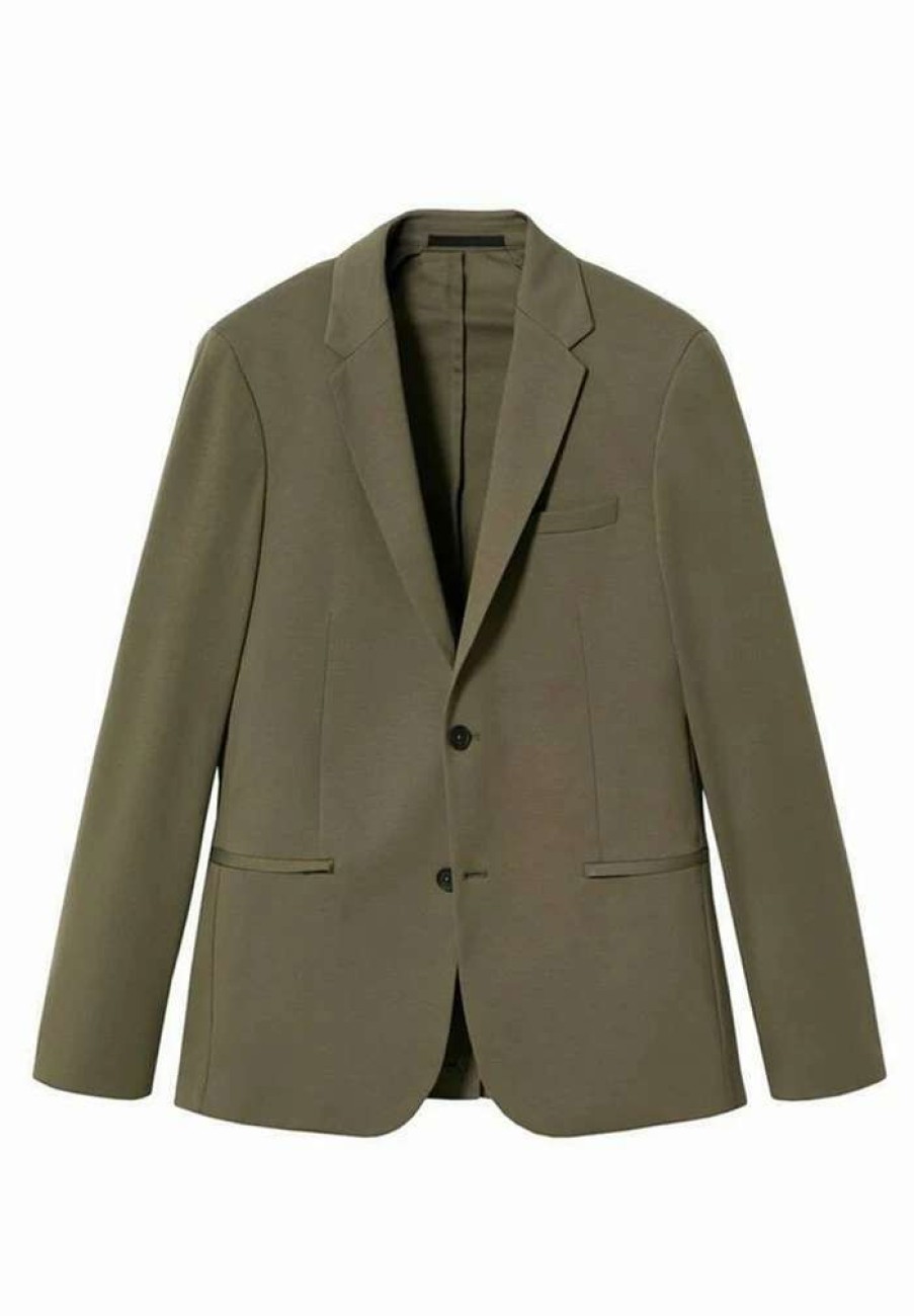 Clothing * | Mango Fabre Blazer Jacket Khaki