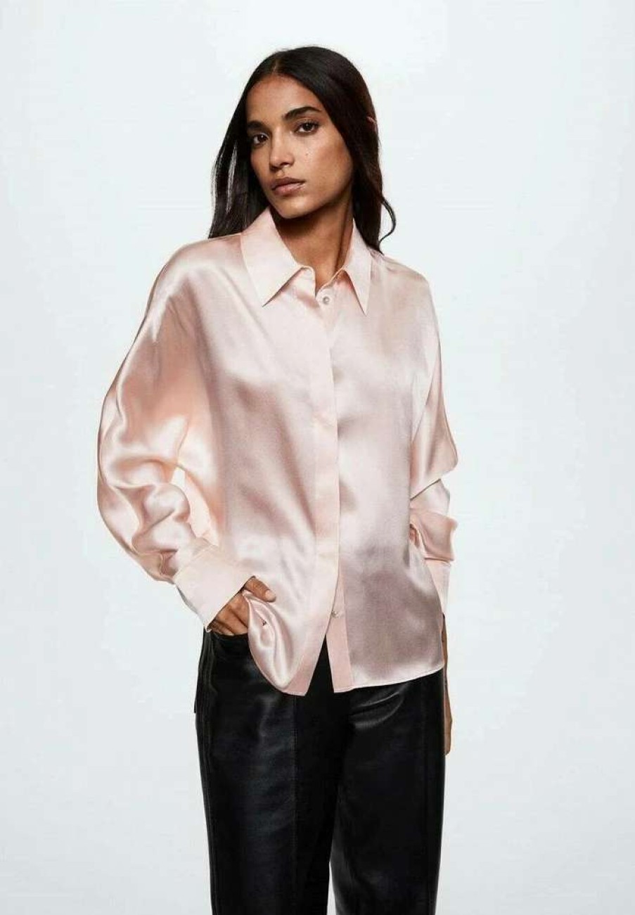 Clothing * | Mango Batang Button-Down Blouse Hellrosa