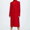 Clothing * | Mango Perfume Classic Coat Red