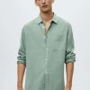 Clothing * | Mango Salar Shirt Vert Pastel