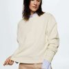 Clothing * | Mango Basic Sweatshirt Ecru