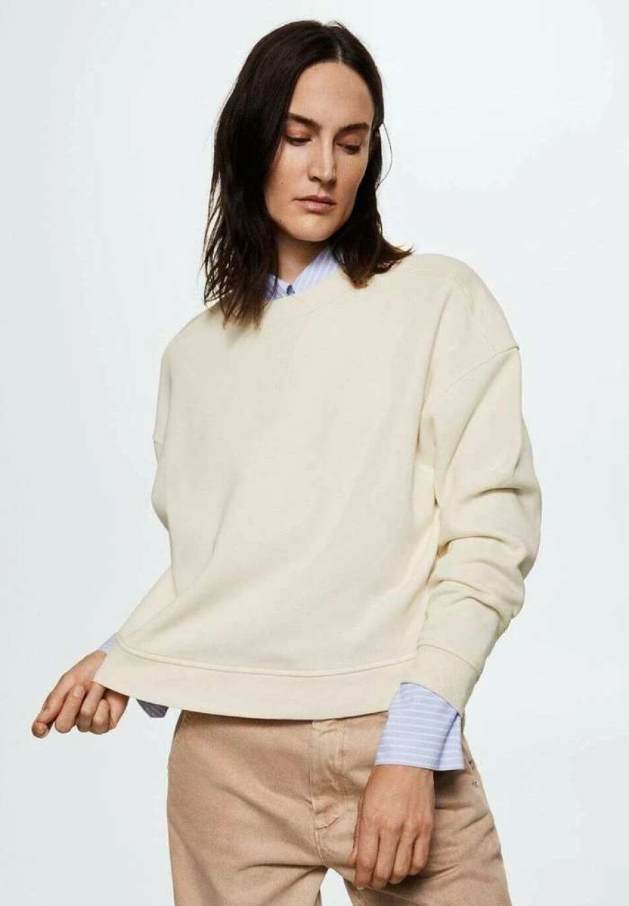 Clothing * | Mango Basic Sweatshirt Ecru