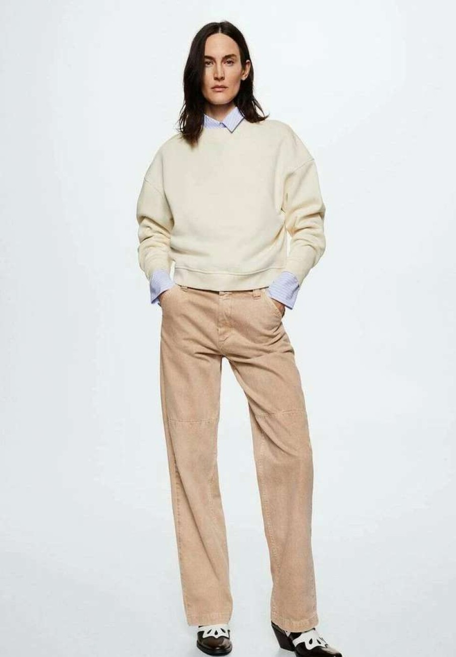 Clothing * | Mango Basic Sweatshirt Ecru