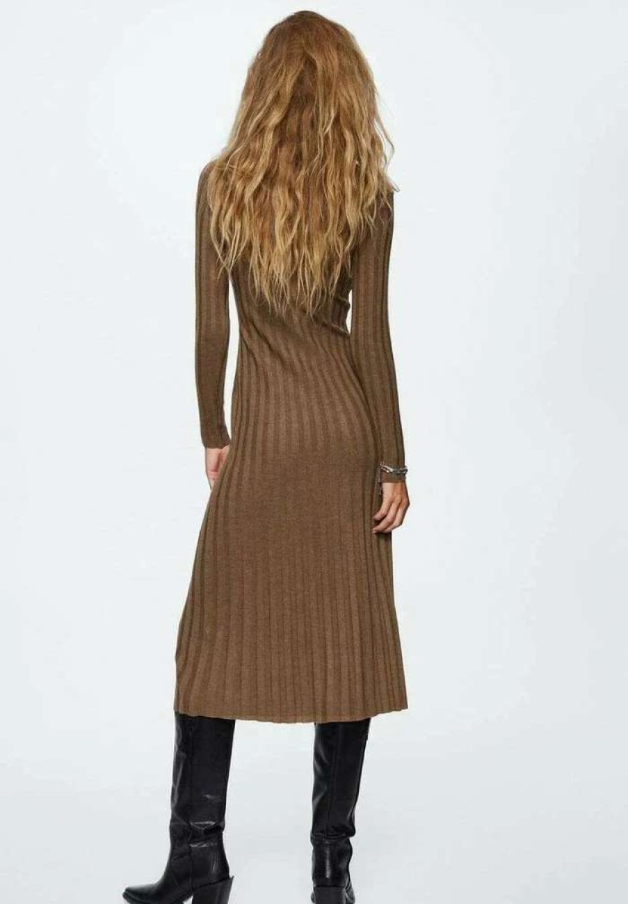 Clothing * | Mango Flurry Shift Dress Caramel