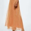 Clothing * | Mango Marion Pleated Skirt Orange