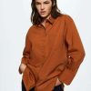 Clothing * | Mango Juanes Button-Down Blouse Rezave Cervena