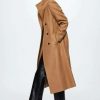 Clothing * | Mango Sirenita Classic Coat Mittelbraun