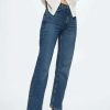 Clothing * | Mango Matilda Straight Leg Jeans Morkbla