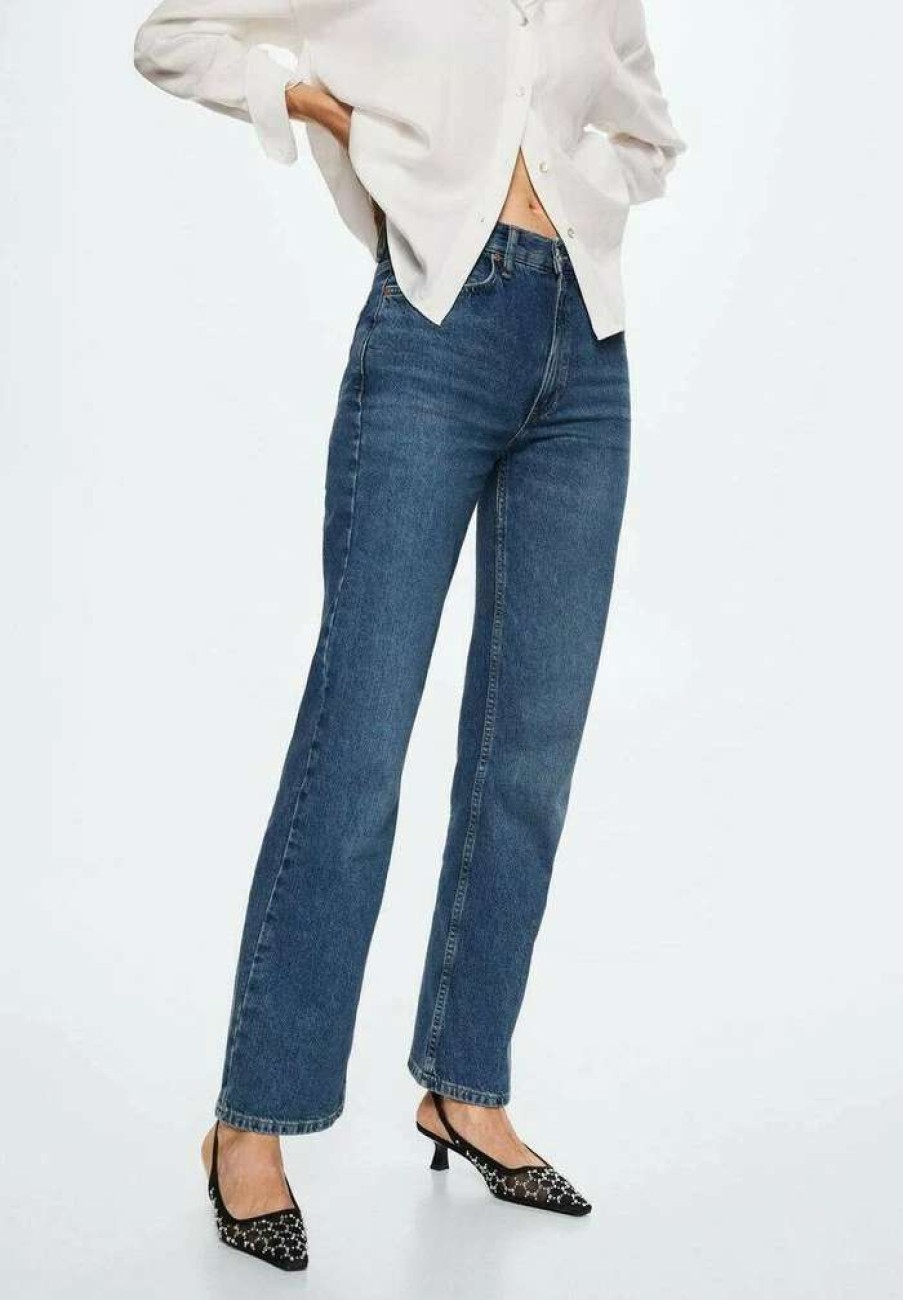 Clothing * | Mango Matilda Straight Leg Jeans Morkbla