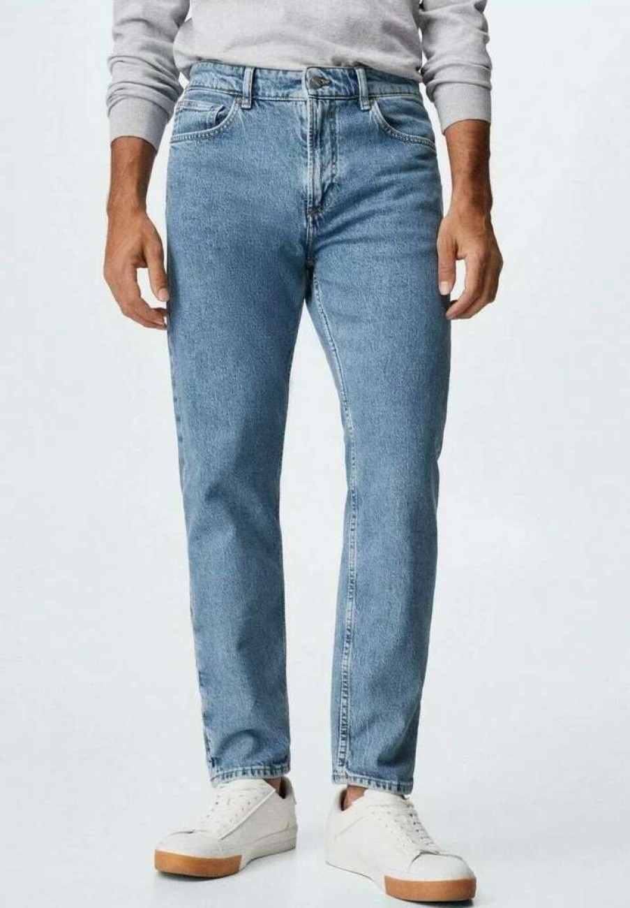 Clothing * | Mango Jeans Tapered Fit Middenblauw