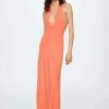 Clothing * | Mango Tiza Maxi Dress Saumon