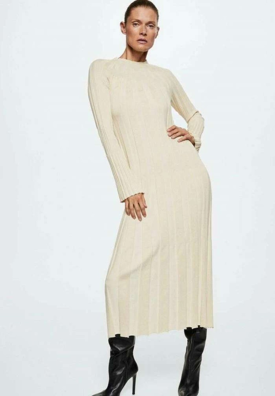 Clothing * | Mango Trumpet Jumper Dress Ecru