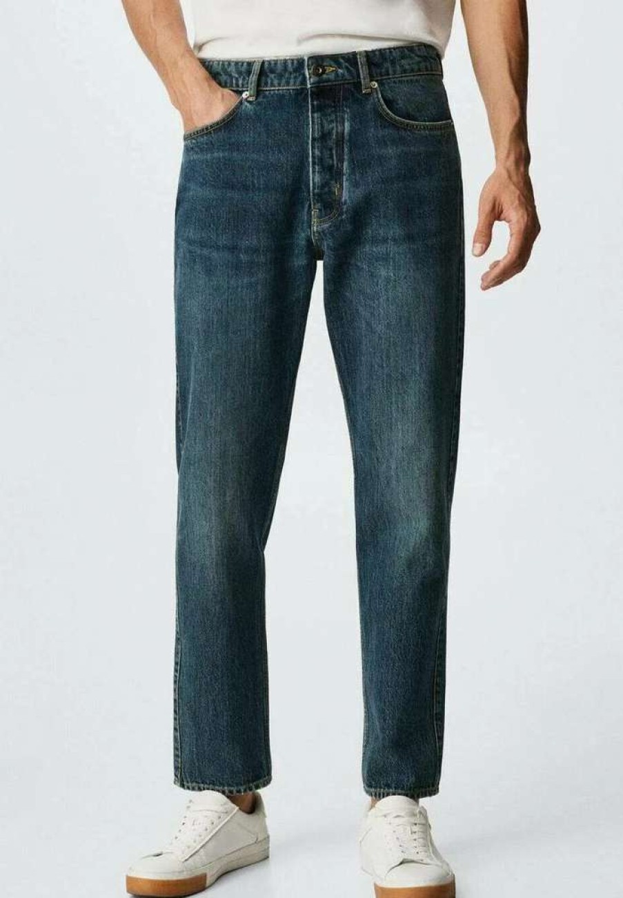 Clothing * | Mango Joel Straight Leg Jeans Tmave Modra